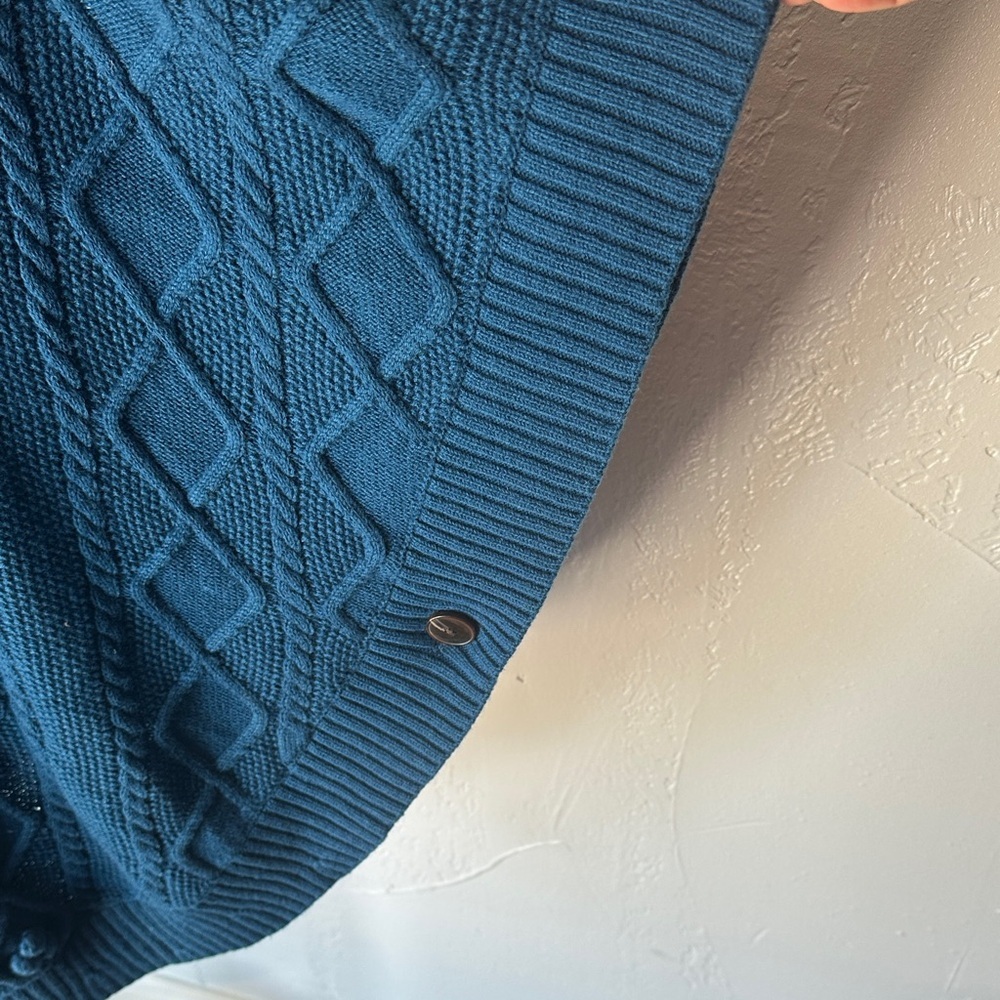 Talbots Deep Blue Knit Poncho - Picture 5 of 10